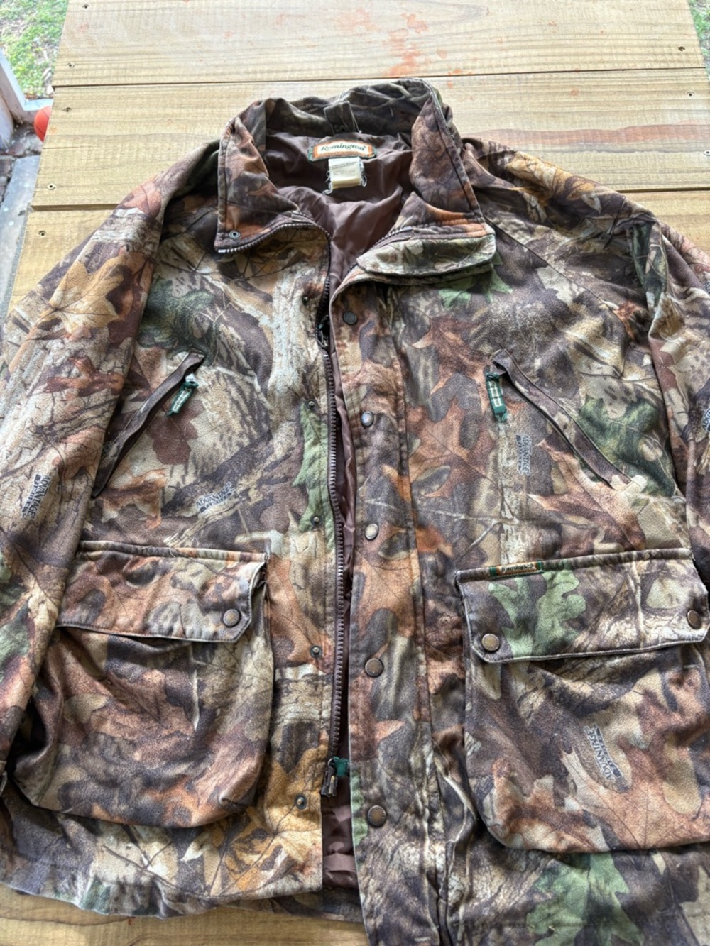 Remington Mens Large Advantage Timber Camo Hunting Jacket Full Zip Outdoor Coat